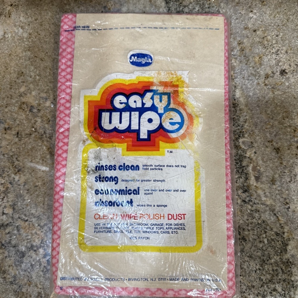 Vtg Magla Easy Wipe 10 Re-Usable Wiping Clothes Pink 24" x 14" Kitchen Cleaning - Picture 2 of 6